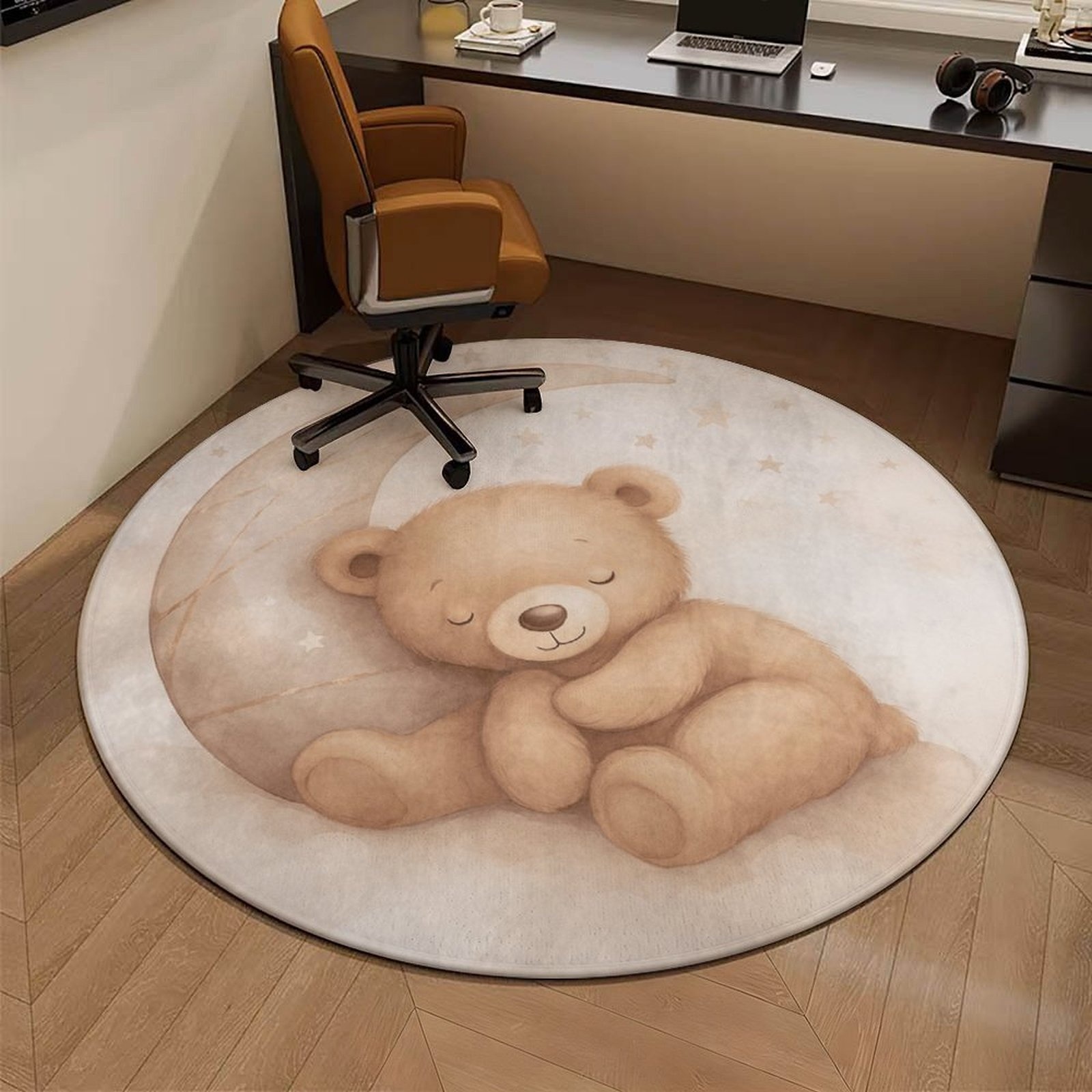 Baby Nursery Rug - Adorabile Tappeto Rotondo in Peluche a