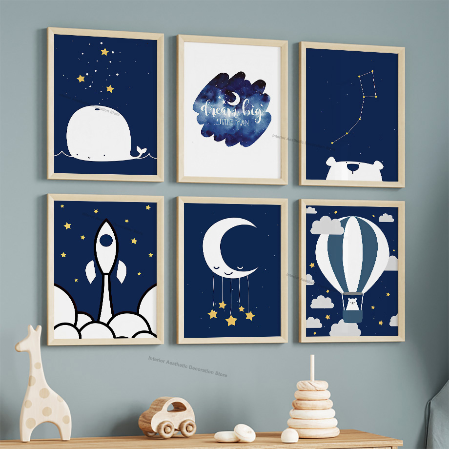 Baby Nursery Hot Air Balloon - Quadri e Stampe su Tela con