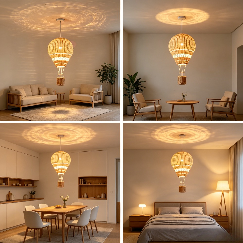 Baby Nursery Hot Air Balloon - Lampadario a Mongolfiera LED, Lampada per