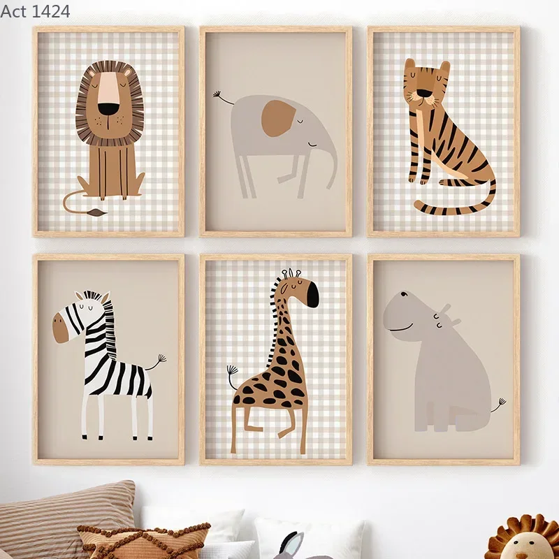 Baby Nursery Jungle - Leone, Tigre, Elefante, Giraffa, Animali della