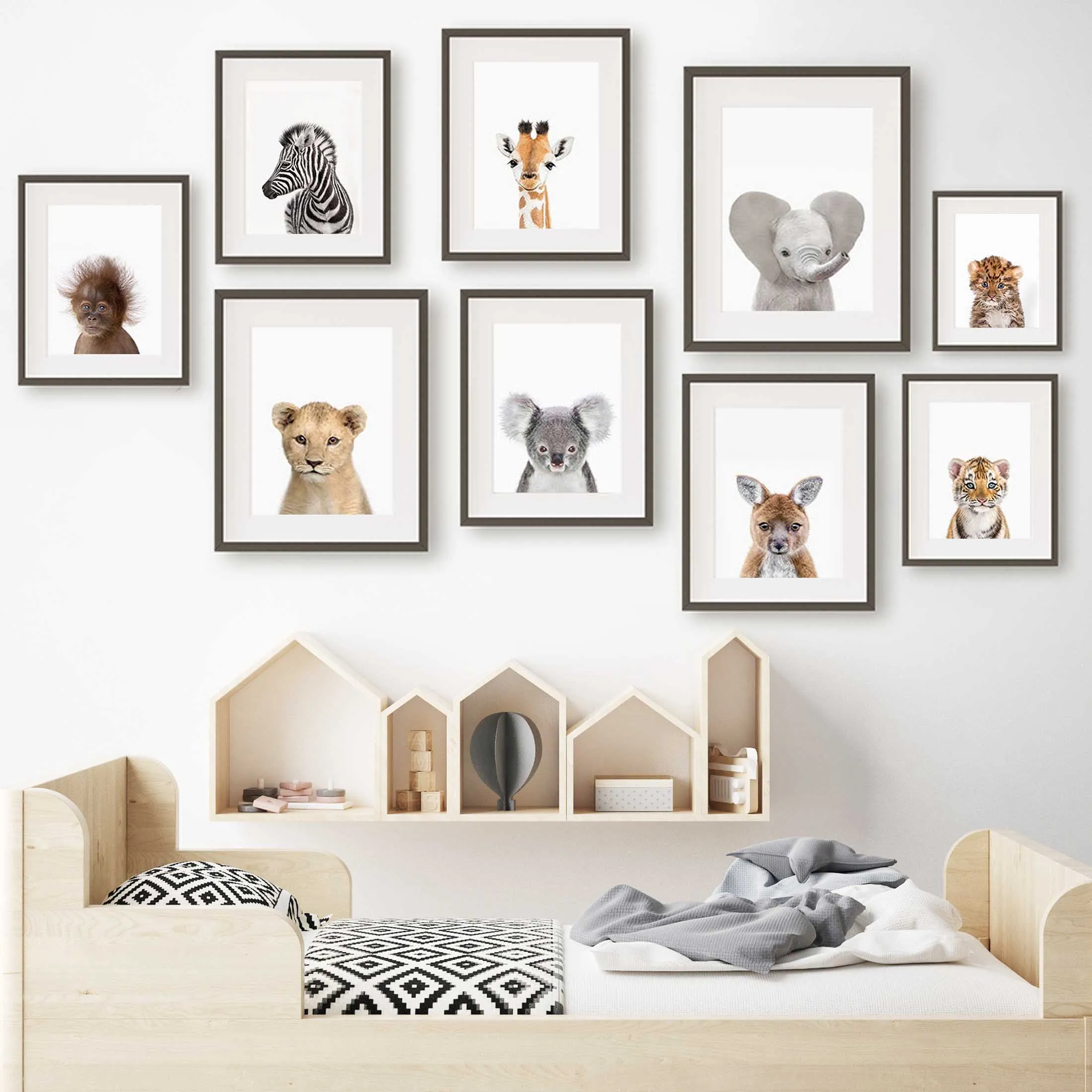 Baby Nursery Jungle - 1 quadro su tela senza cornice,