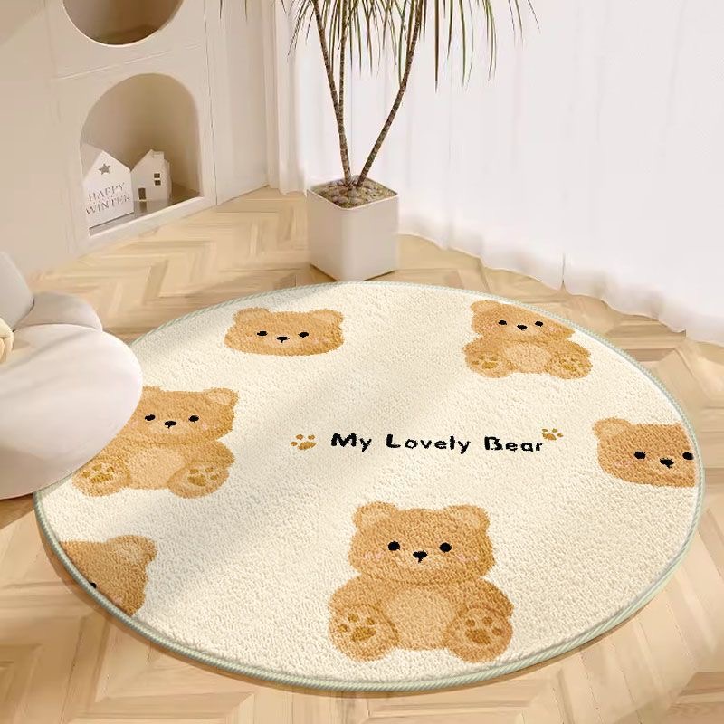 Baby Nursery Rug - VIKAMA 1PC Tappeto rotondo Soggiorno Peluche