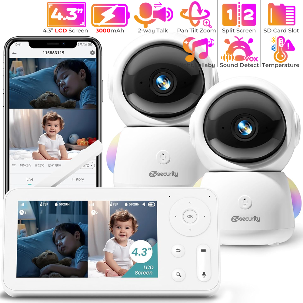 Wearable Baby Monitor - Baby monitor 2K con 2 telecamere