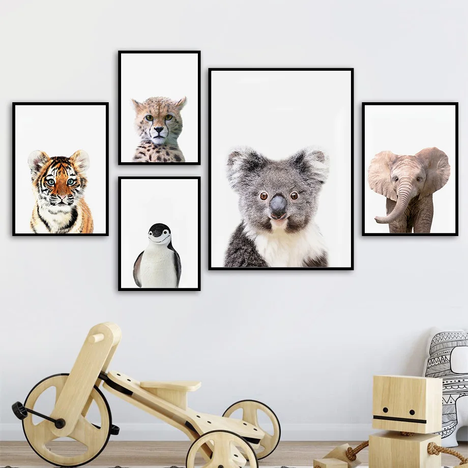 Quadro su tela senza cornice d - Baby Nursery Zoo Animals recensione e prezzo