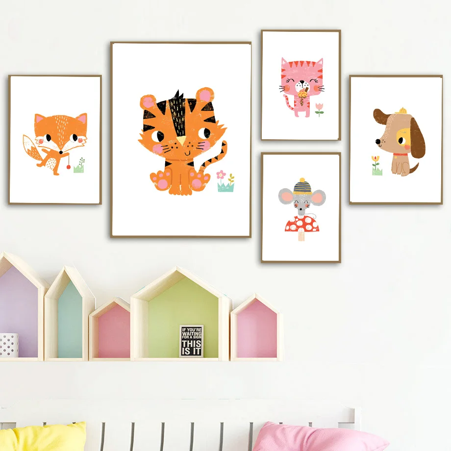 Quadro su tela senza cornice d - Baby Nursery Zoo Animals recensione e prezzo