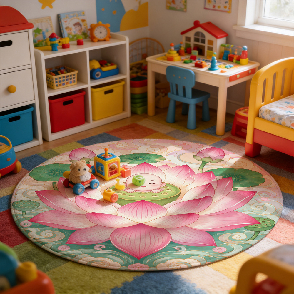 Tappeto Rotondo con Fiore di L - Baby Nursery Rug recensione e prezzo