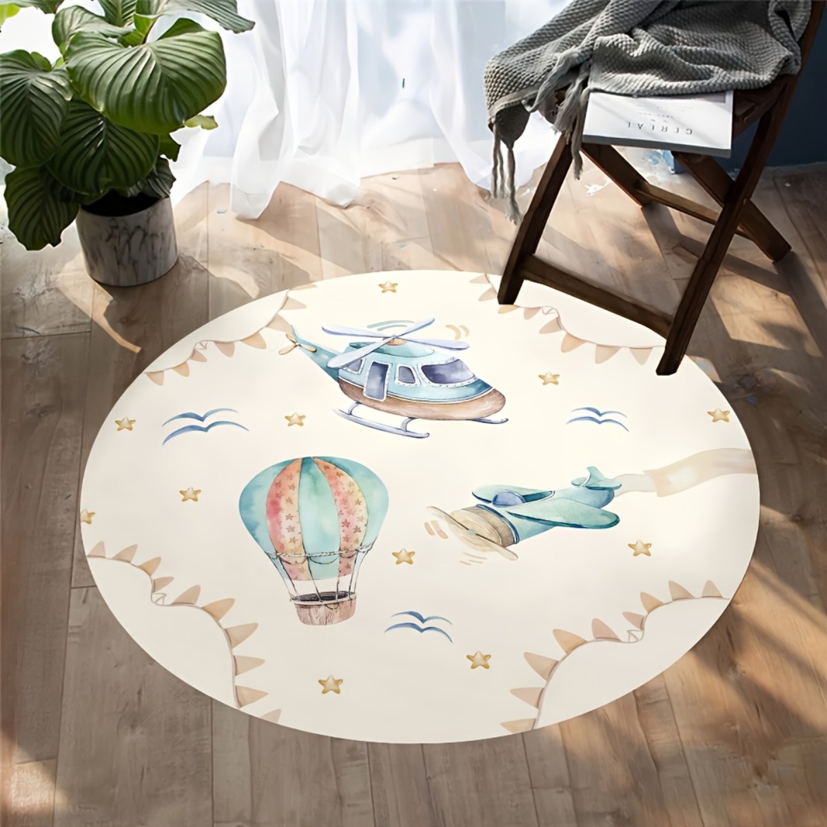 Tappeto da gioco rotondo con m - Baby Nursery Hot Air Balloon recensione e prezzo