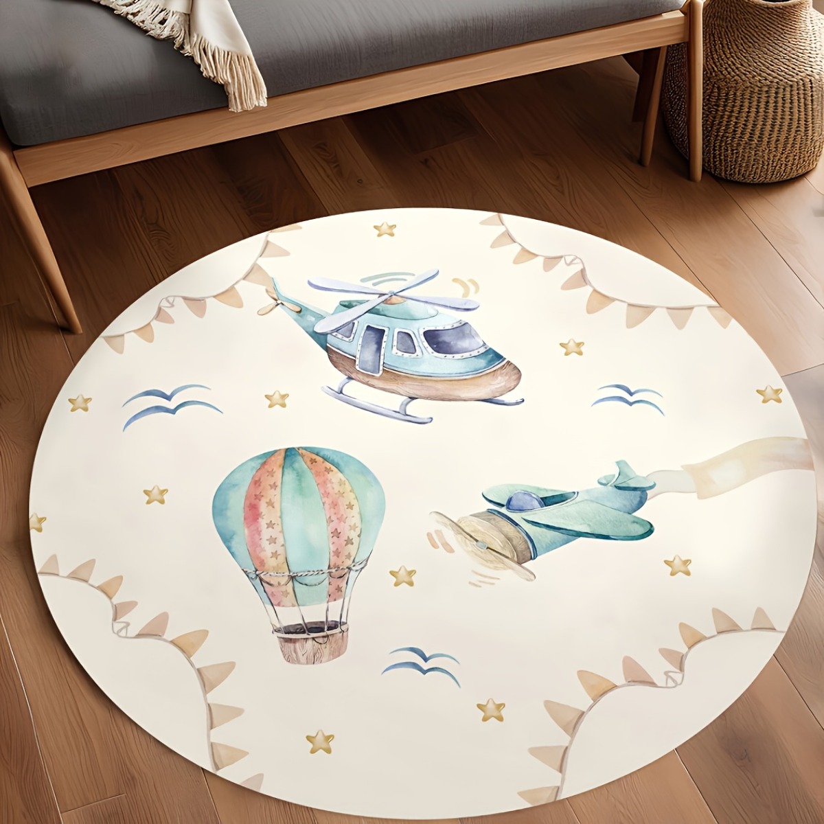 Tappeto da gioco rotondo con m - Baby Nursery Hot Air Balloon recensione e prezzo