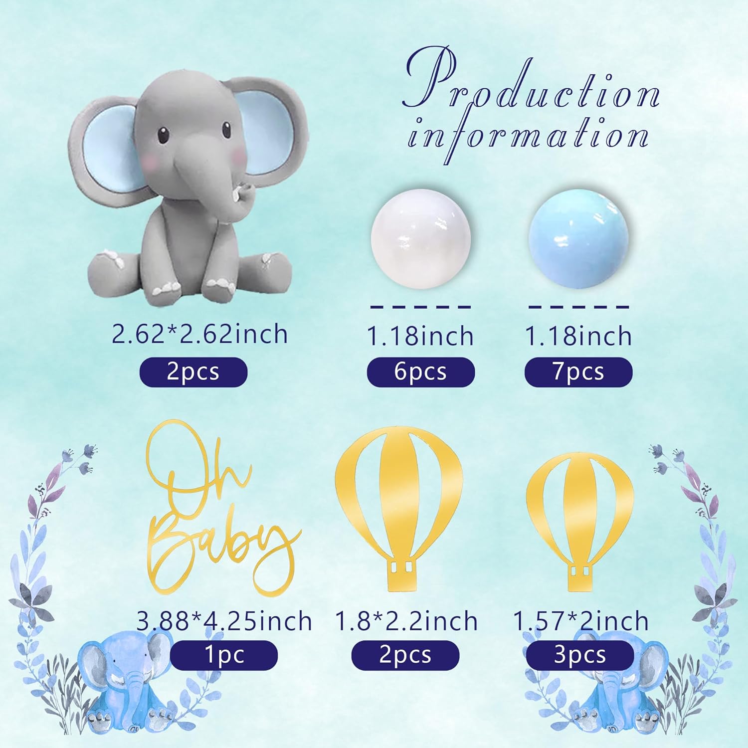 Decorazione torta elefante Top - Baby Nursery Hot Air Balloon recensione e prezzo