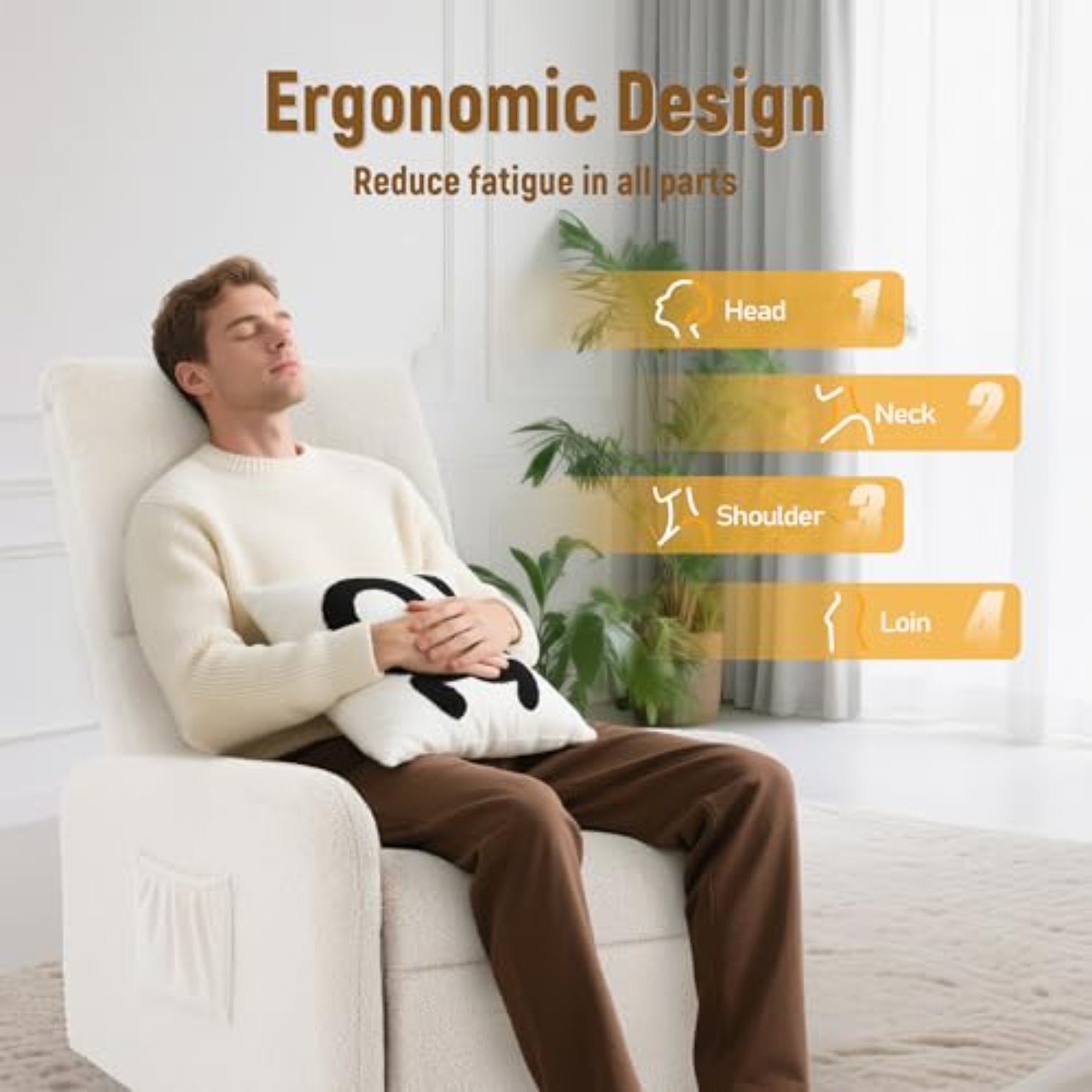 360 °   Sedia a dondolo, Sedia - Baby Nursery Rocking Chair recensione e prezzo