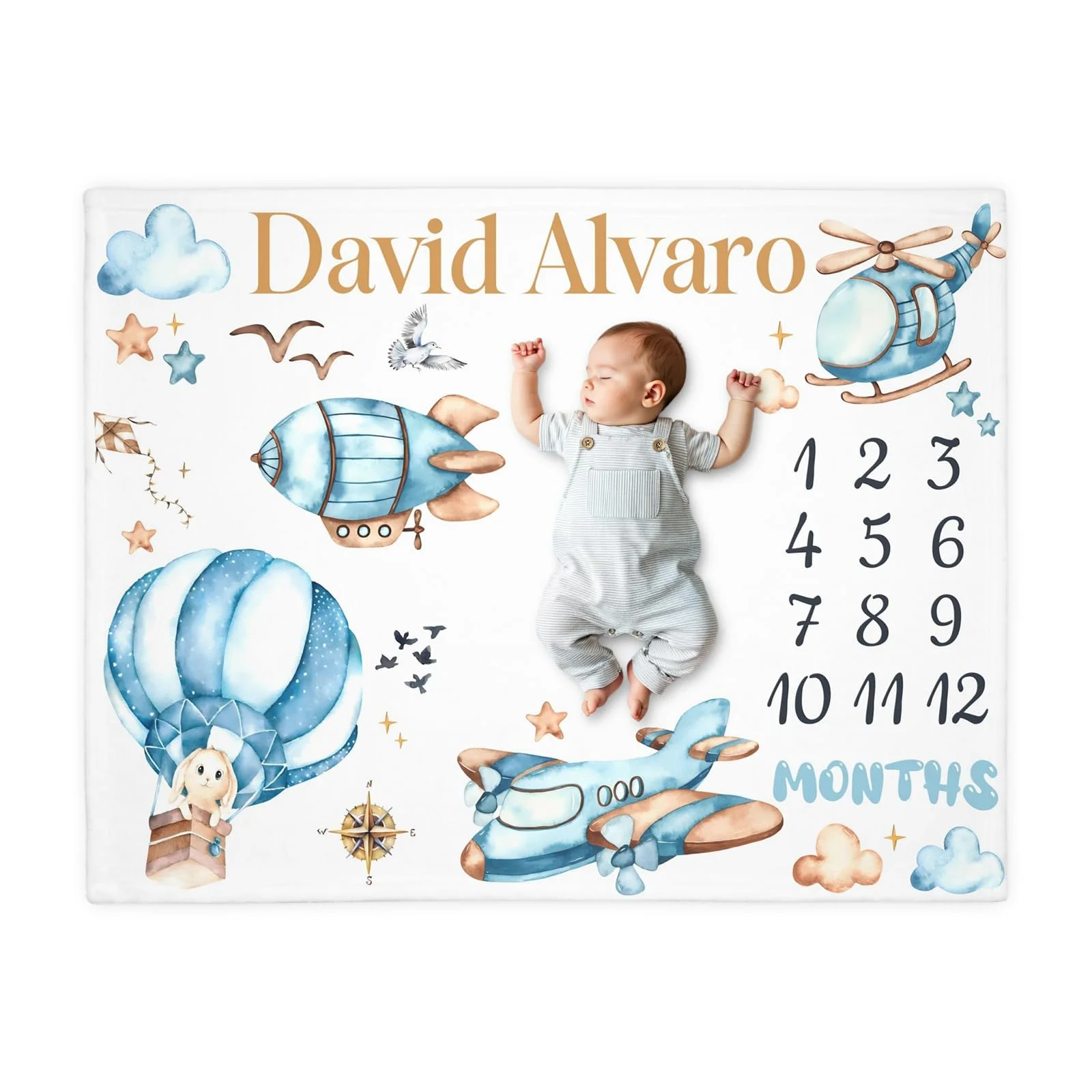 Coperta mensile per neonati VI - Baby Nursery Hot Air Balloon recensione e prezzo