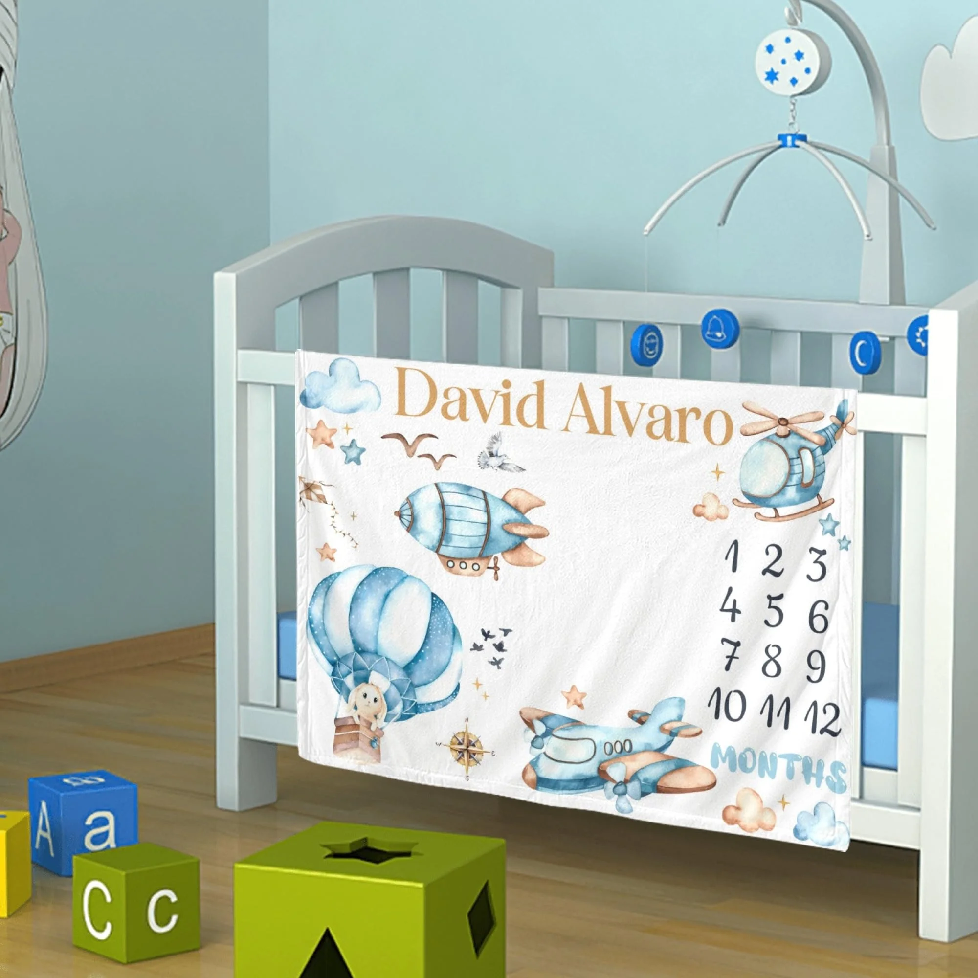 Coperta mensile per neonati VI - Baby Nursery Hot Air Balloon recensione e prezzo
