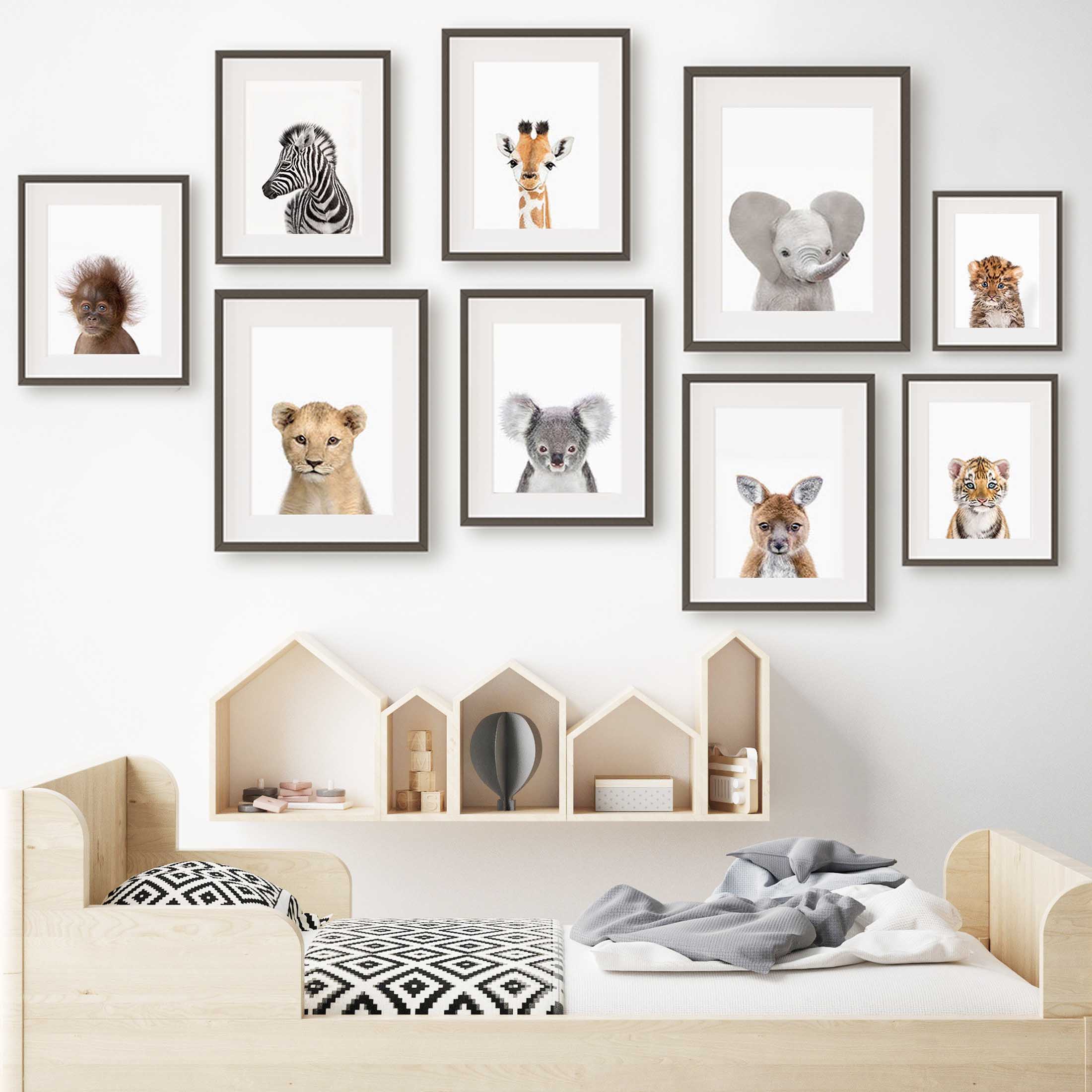 1 quadro su tela senza cornice - Baby Nursery Zoo Animals recensione e prezzo
