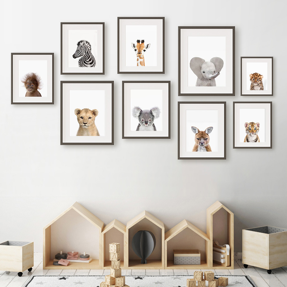1 quadro su tela senza cornice - Baby Nursery Zoo Animals recensione e prezzo