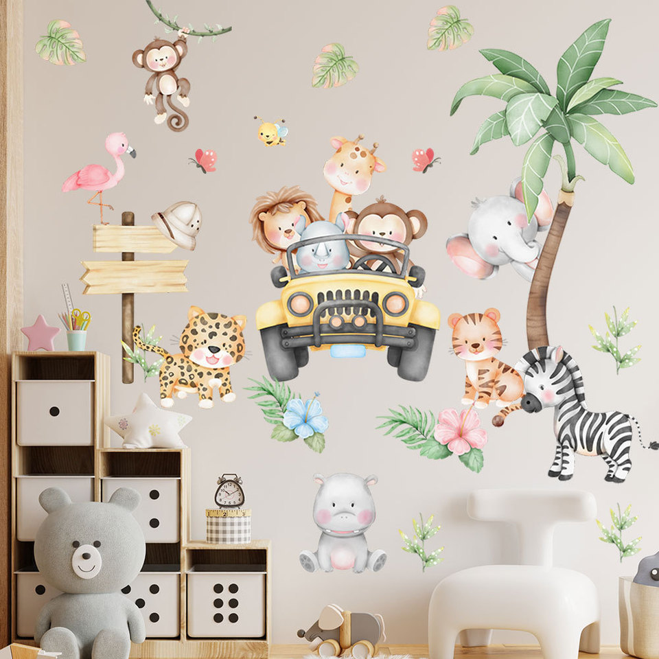 Adesivo da parete per camerett - Baby Nursery Zoo Animals recensione e prezzo