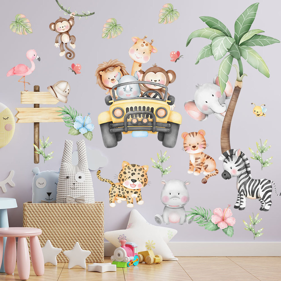 Adesivo da parete per camerett - Baby Nursery Zoo Animals recensione e prezzo