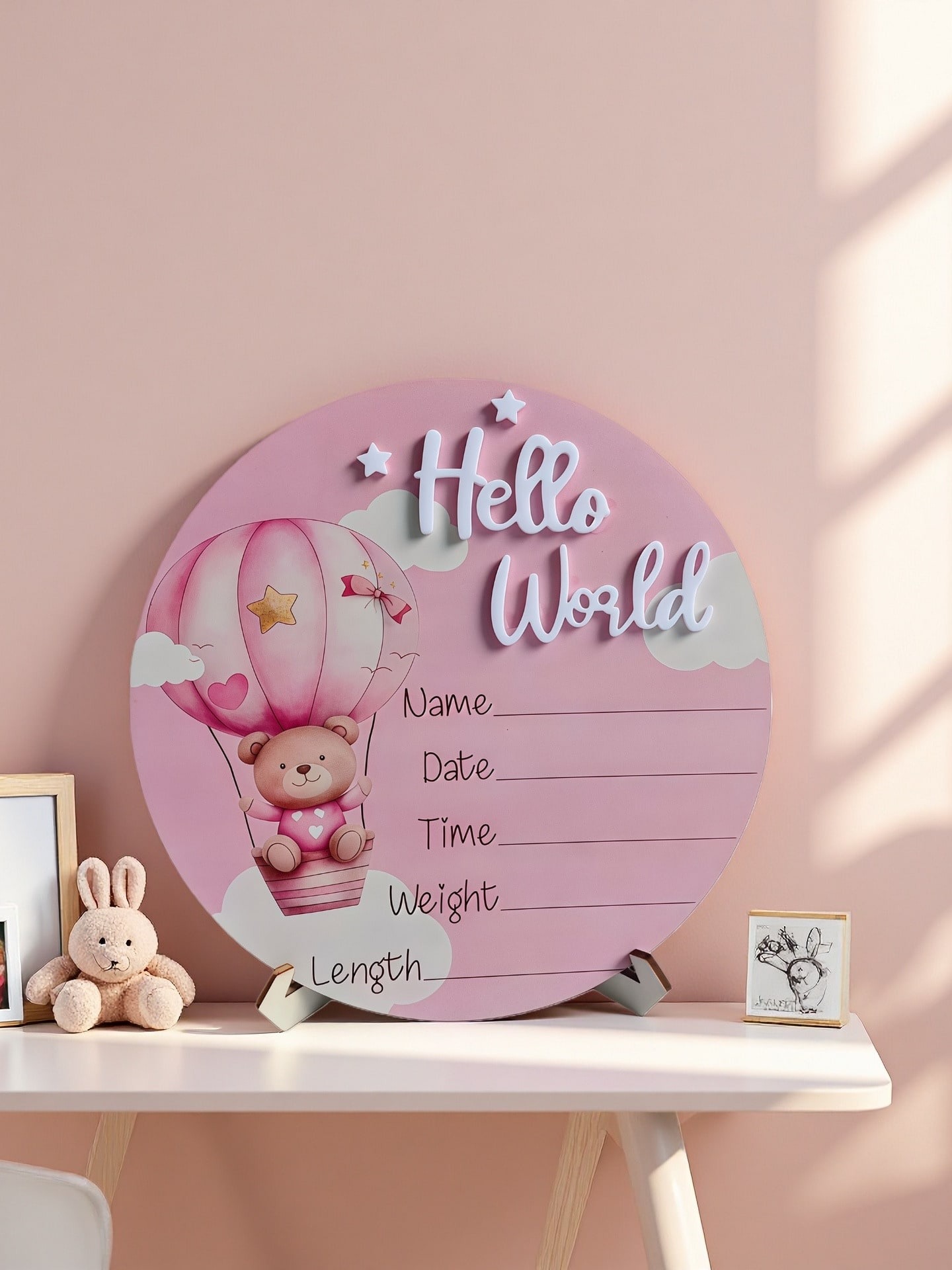 Targa commemorativa a forma di - Baby Nursery Hot Air Balloon recensione e prezzo