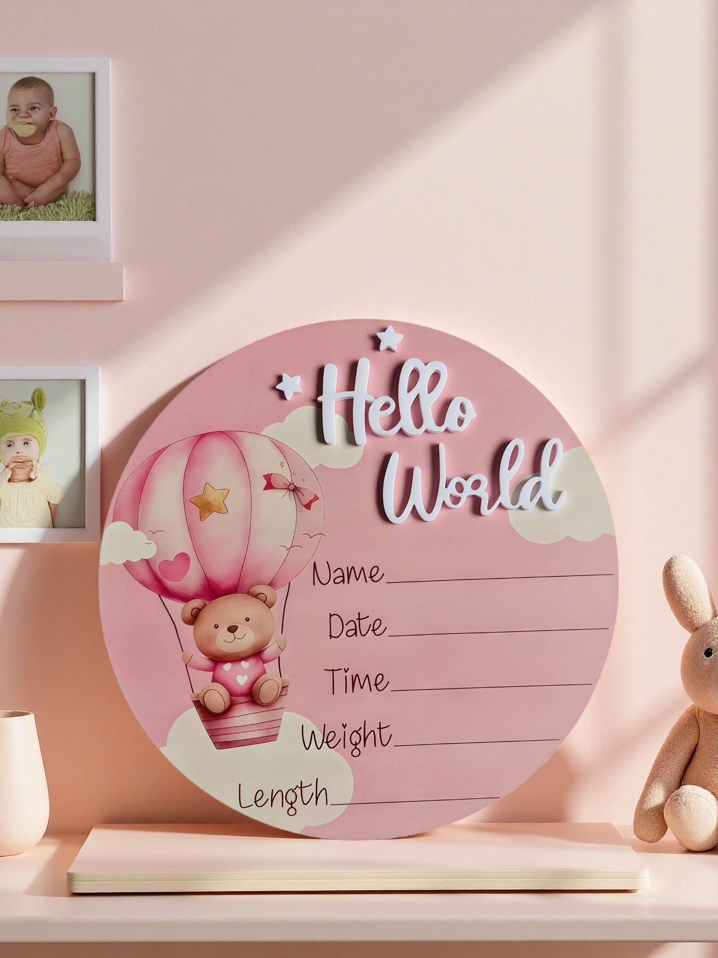 Targa commemorativa a forma di - Baby Nursery Hot Air Balloon recensione e prezzo