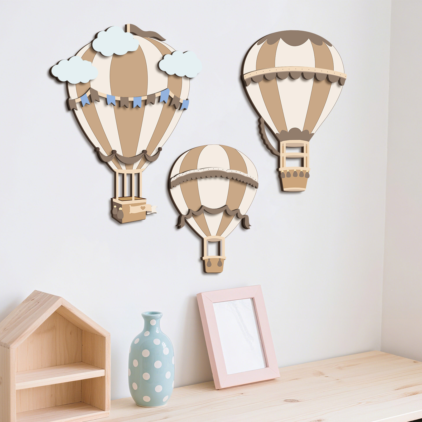 Decorazione da Parete in Legno - Baby Nursery Hot Air Balloon recensione e prezzo