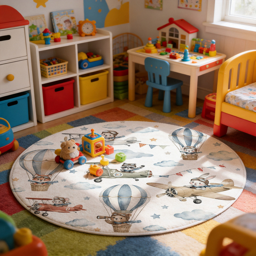 Tappeto per cameretta con simp - Baby Nursery Hot Air Balloon recensione e prezzo