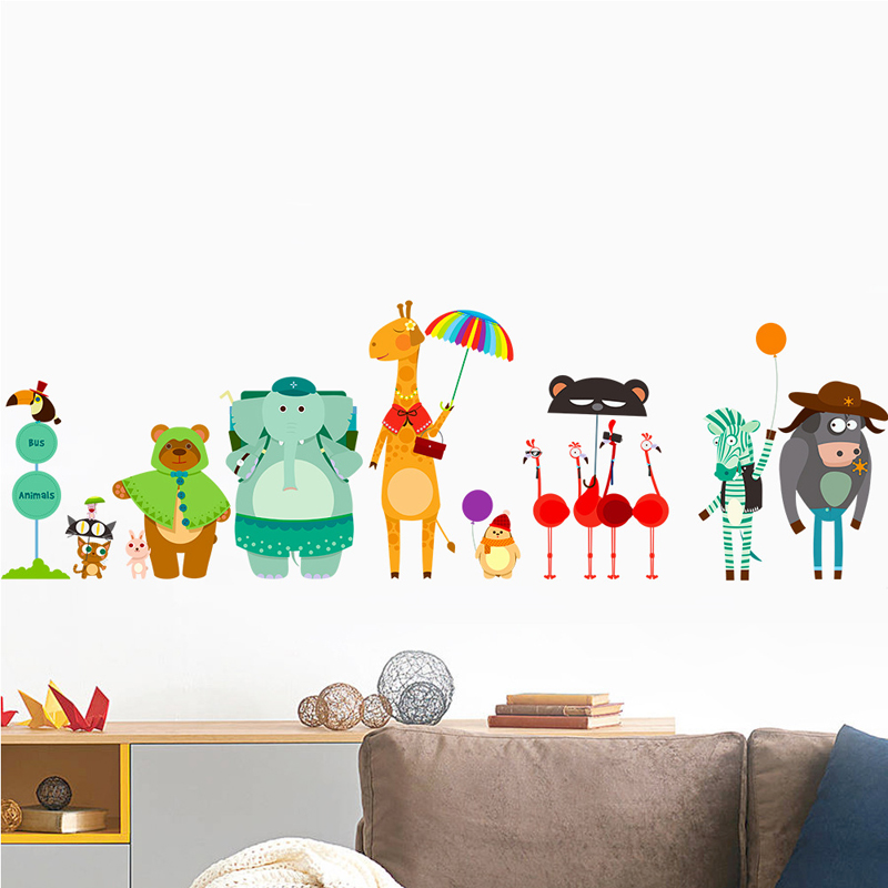 Cartoon Zoo Bus Station adesiv - Baby Nursery Zoo Animals recensione e prezzo
