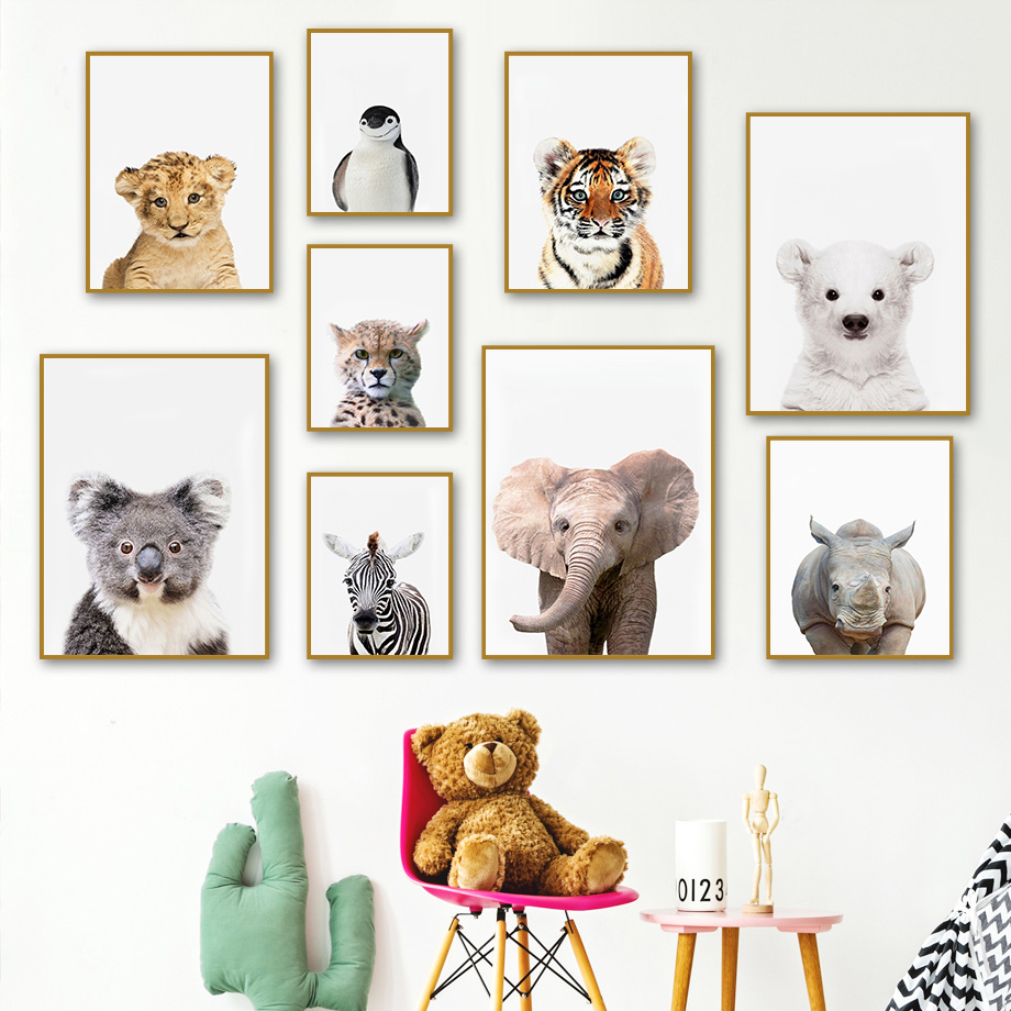 Stampe d'Arte Murale con Anima - Baby Nursery Zoo Animals recensione e prezzo