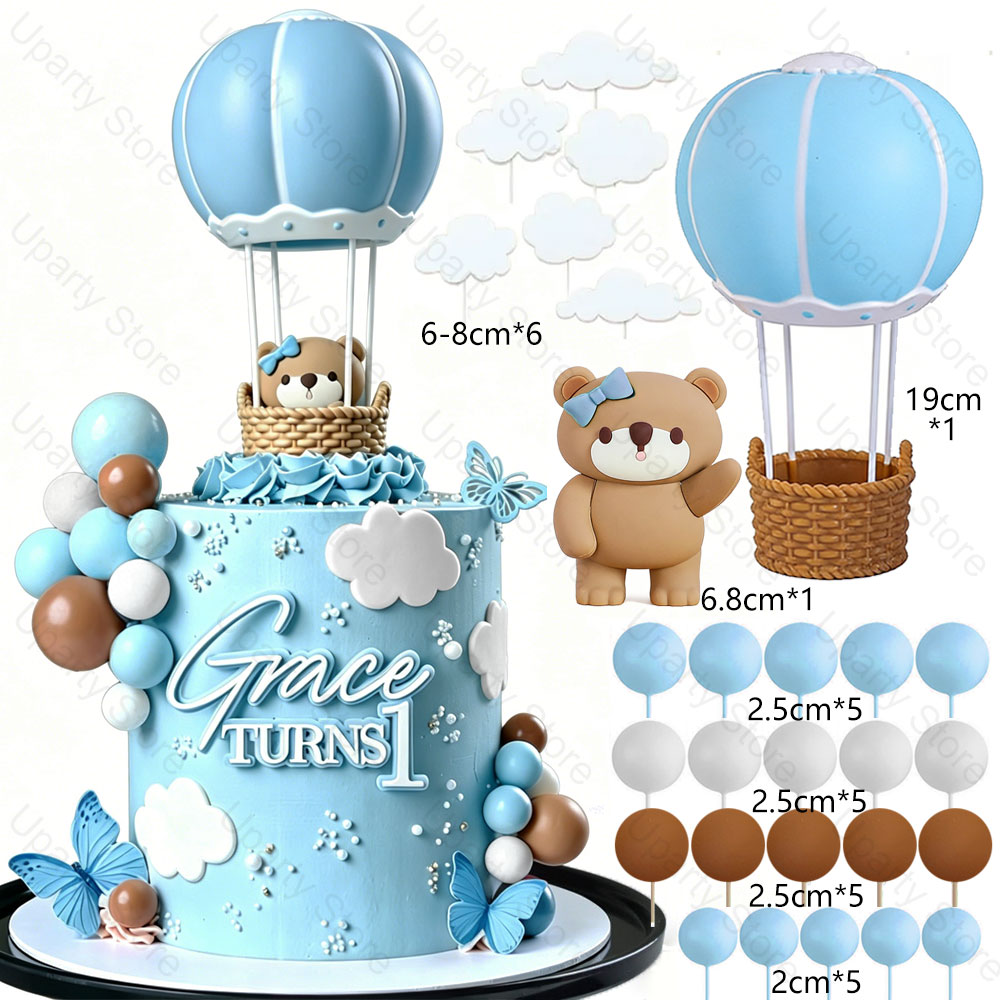 28 Pezzi Decorazioni per Torte - Baby Nursery Hot Air Balloon recensione e prezzo