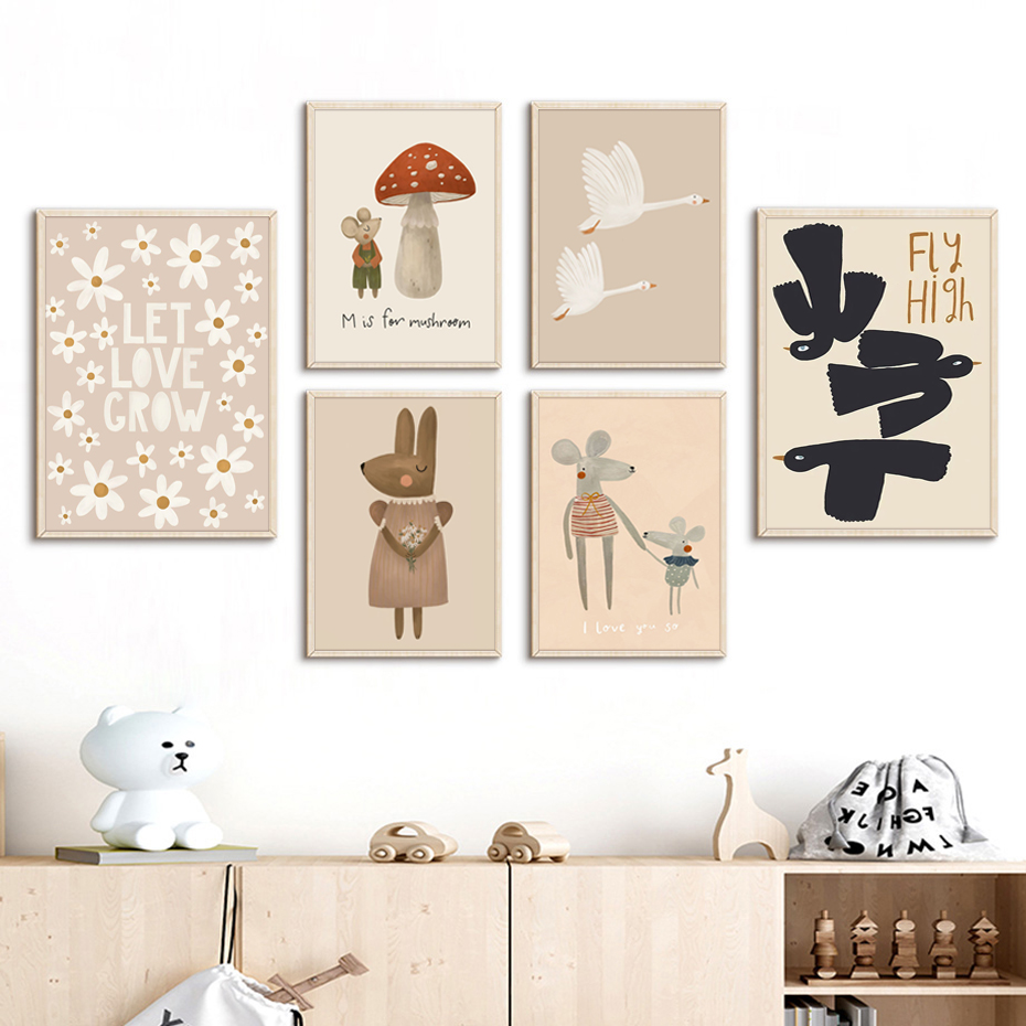 Boho Cartoon Coniglio Topo Oca - Baby Nursery Picture Frames recensione e prezzo